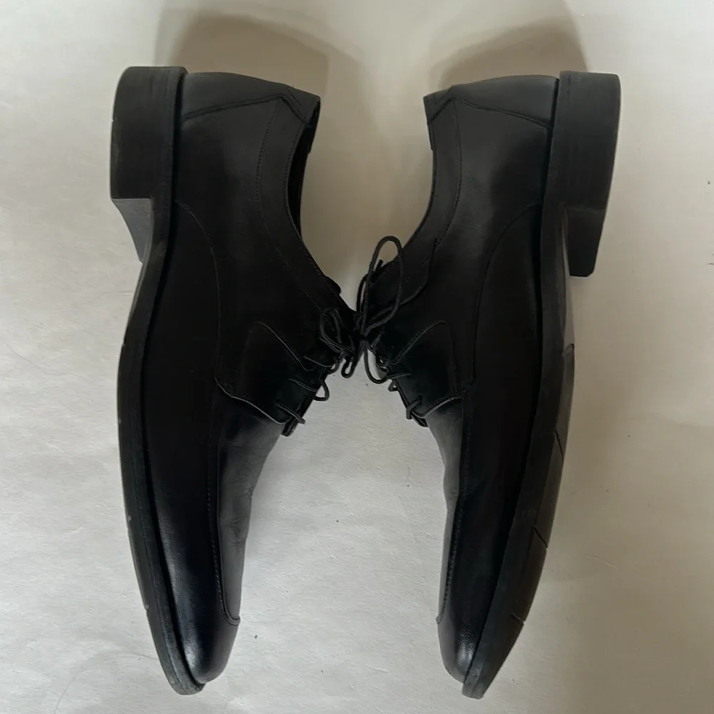 JOHNSTON & MURPHY Black Leather Lace up Dress Shoes 59 11557 $185 EUC